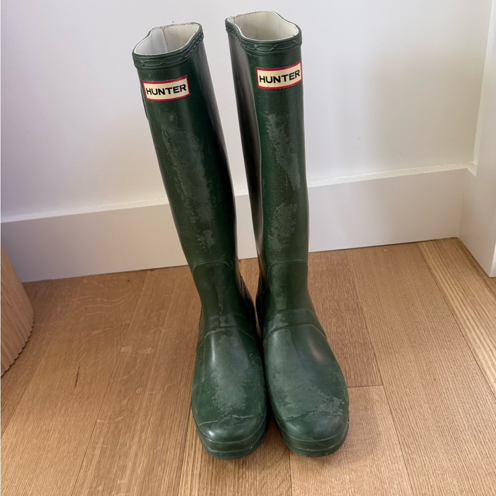Hunter Green Tall Rain Boots